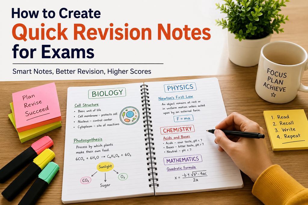 How to Create Quick Revision Notes for Exams